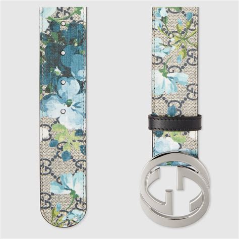 gucci blue blossom belt